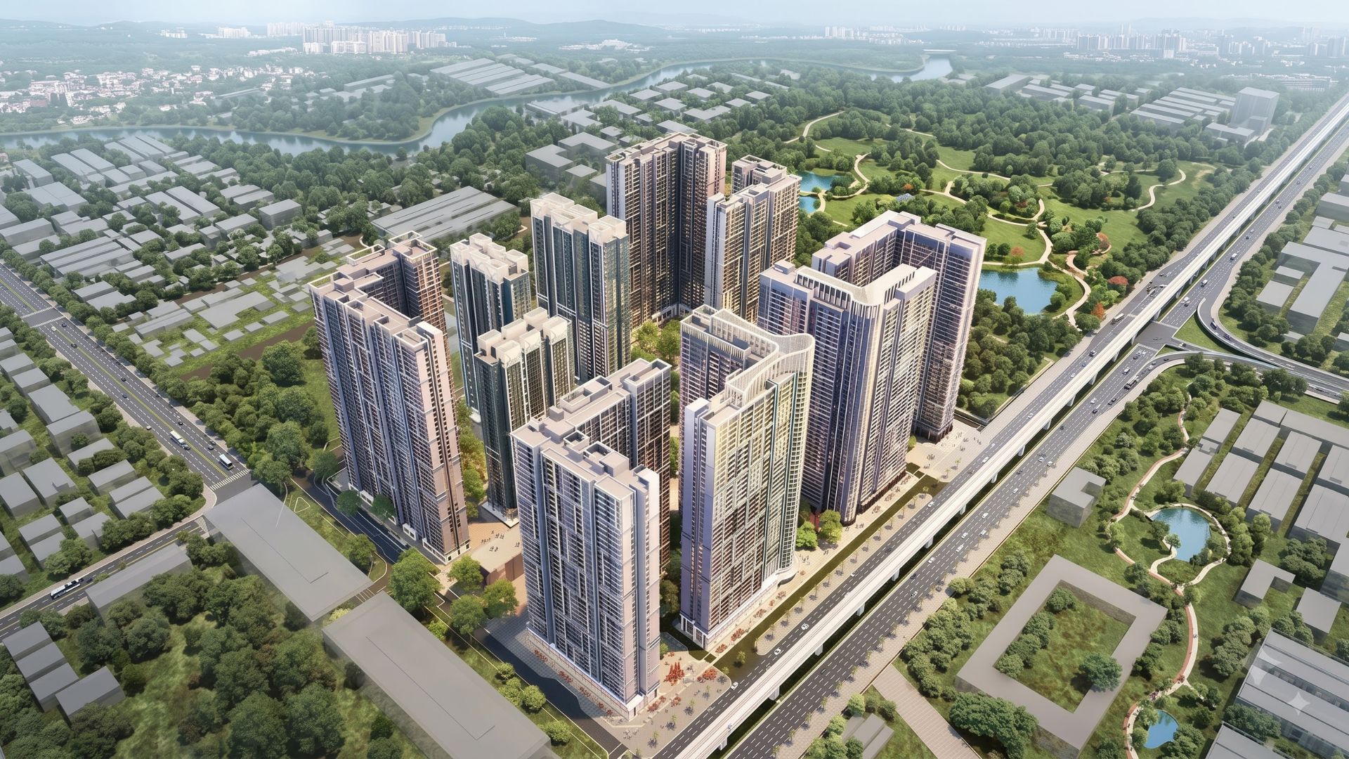 Phối cảnh 10 toà căn hộ Hanoi Seasons Garden