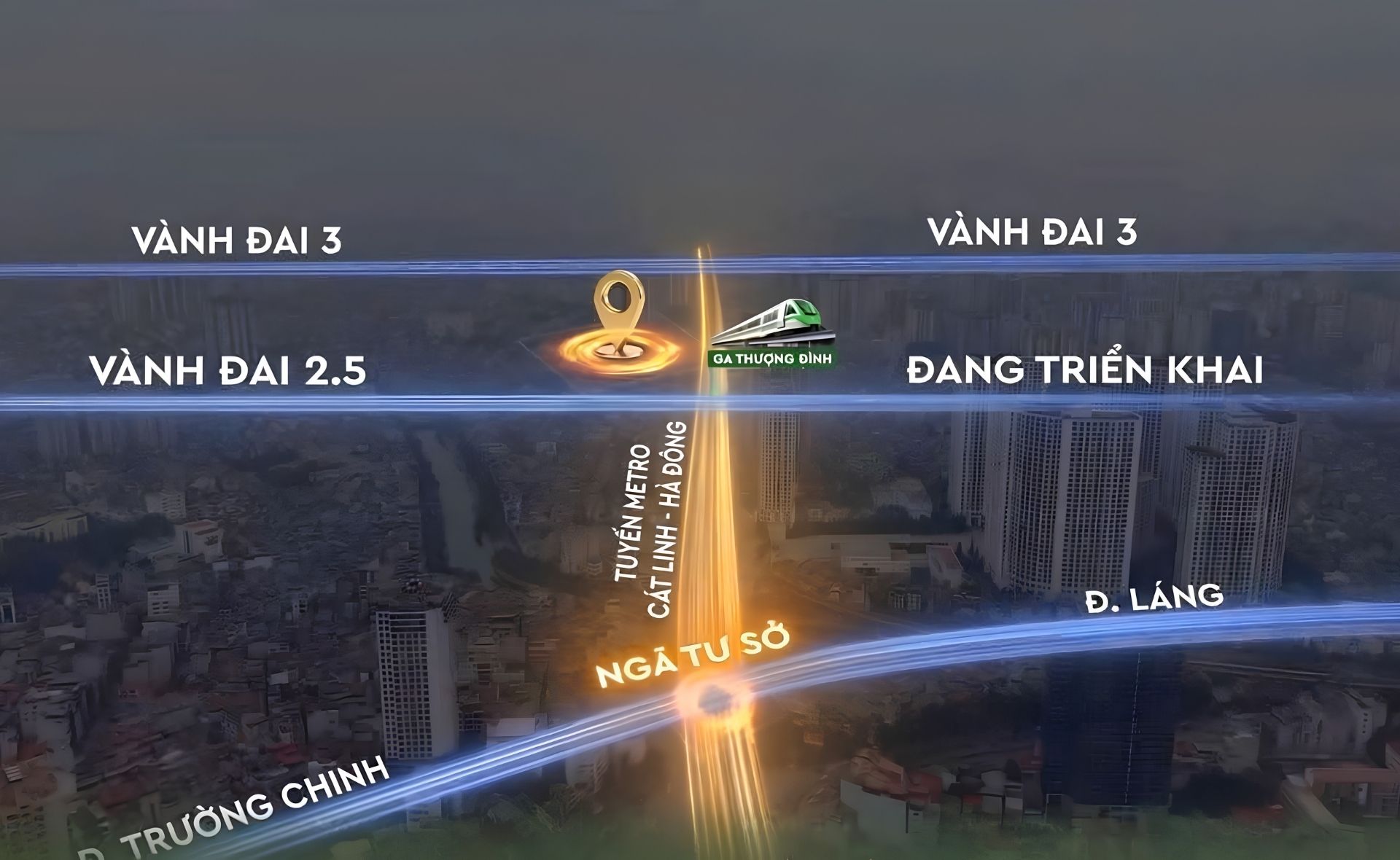 Quy hoạch vị trí chung cư Hanoi Seasons Garden với mạng lưới giao thông đa tầng